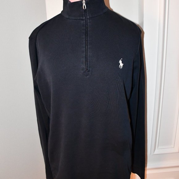 Ralph Lauren Mens ¼ Zip Pullover in Navy Blue SMAL